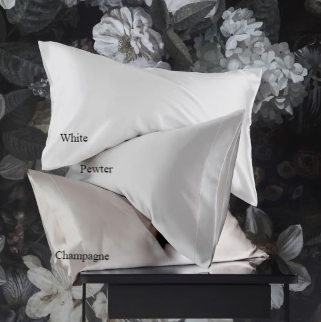 MM Linen - Silk Pillowcases - Champagne, Pewter, White image 0